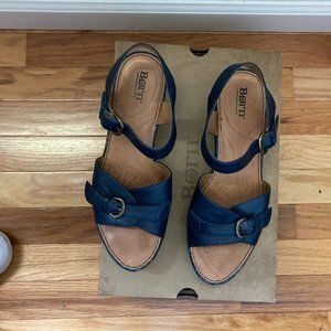 Born Brissa blue wedge sandals